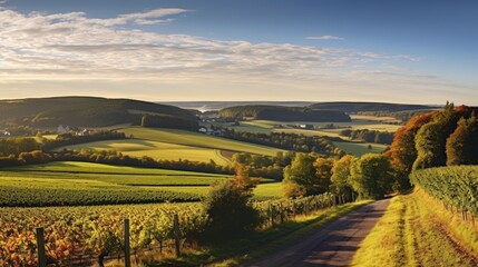 Obraz premium Scenic Countryside Road with Vineyards