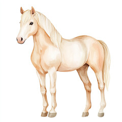 Fototapeta premium Beautiful Horse Watercolor Clipart, Equestrian Animal Colored Design for Your Corporate and Business Graphic Resource or Creative Project, Ai Generative