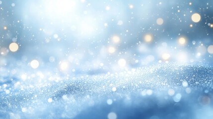 Fototapeta premium A stunning holiday abstract light blue background with glowing lights and frosty details, perfect for a peaceful winter design