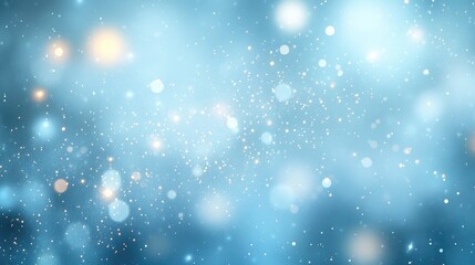 Elegant abstract light blue background with subtle glowing stars and holiday sparkles, perfect for a festive and serene atmosphere