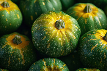close up of a Sweet Dumpling Squash, full frame photo, food advertising