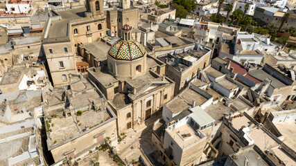 Aerial view of the San Francesco da Geronimo sanctuary located in the historic center of...