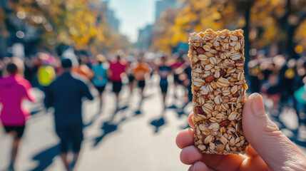 Runner Enjoying a Snack Outdoors