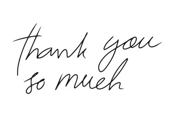 Thank you Calligraphy, vector, black color. handwritten. Thank you text isolated on white background. Vector icon