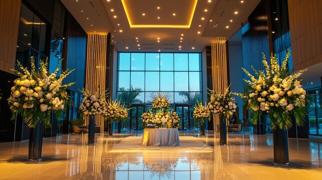 Luxurious Event Space Adorned for a Sophisticated Gala or Wedding Affair