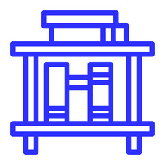 inspirational bookshelf line icon