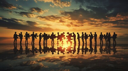 Collaboration and teamwork unite diverse individuals like a puzzle, where each piece contributes to a shared goal of solving problems and fostering unity within organizations and communities.