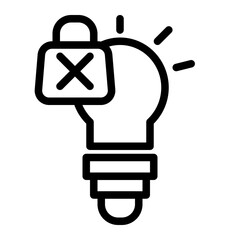 intellectual property denied line icon