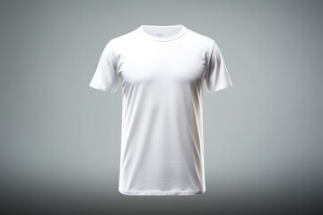 A plain white t-shirt displayed on a neutral background.