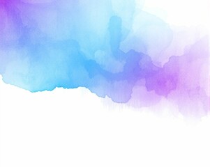 Obraz premium Vibrant watercolor splash with smooth blue-purple gradient, fluid brushstrokes, and semi-transparent layers