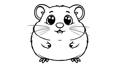 Cute Cartoon Hamster with Surprised Expression