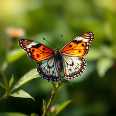 Fototapeta premium Butterfly wings, outdoor butterfly insect. AI generated image, ai