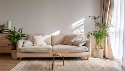 Modern Minimal clean clear contemporary living room home interior design daylight background