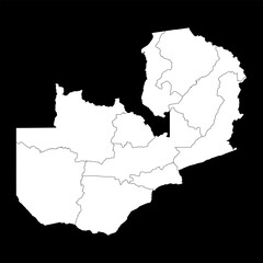 Zambia map with administrative divisions. Vector illustration.