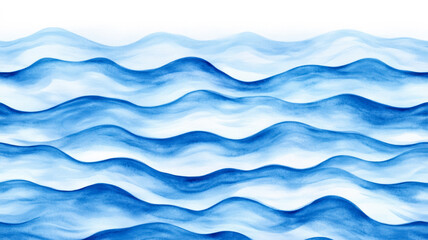 Fototapeta premium Icy watercolor waves in varying shades of cool blue mimicking frozen water ripples on a calm winter lake 