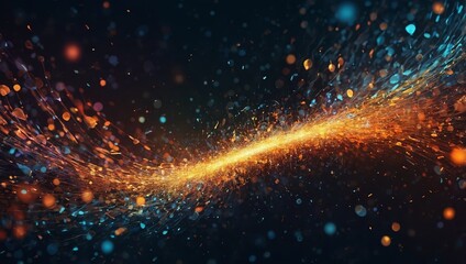 Obraz premium Abstract fiction vector illustration quantum computer technology. Sphere explosion background. Deep learning artificial intelligence. Big data visualization algorithms. Waves flow. Quantum explosion 
