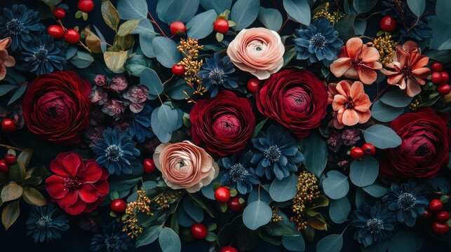 chic burgundy and navy color scheme for elegant autumn wedding decor, showcasing a romantic and sophisticated concept for fall nuptials