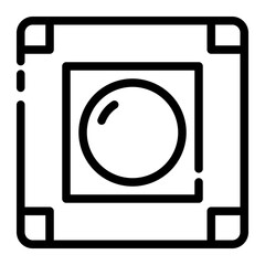 emergency button top view cutline icon