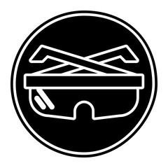 area for wearing glasses glyph icon