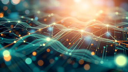 Visual data complexity. Complex data threads colorful graphic visualization. Abstract data graph. data science. AI generated image, ai