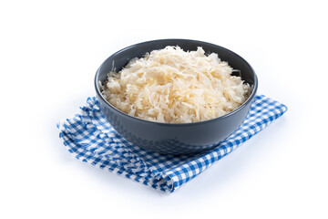 Sauerkraut in a bowl isolated on white background