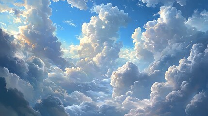 Collection of dreamlike skies featuring artistic and natural cloudscapes, blending realism and creativity through various styles and eras for a serene visual journey