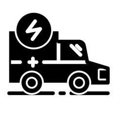 powered hospital car glyph icon