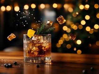 Vertical farmgrown edible crystals for garnishing winter cocktails