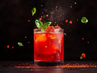 Vertical farmgrown edible crystals for garnishing winter cocktails