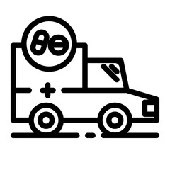 hospital car carrying medicine line icon