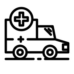 hospital car line icon