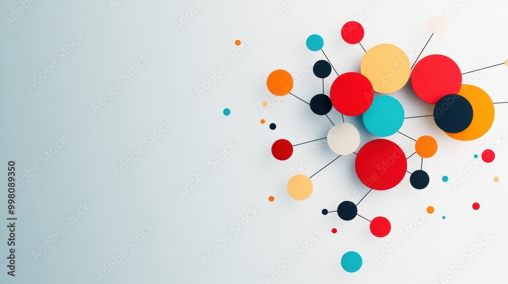 Wall mural a minimalist design featuring a simplified representation of data clusters, illustrating the concept