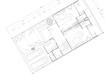 Floor plan designed building on the drawing.