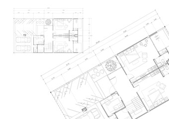 Floor plan designed building on the drawing.
