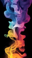 Obraz premium Colorful paint swirls on a black background, creating an abstract and vibrant wallpaper