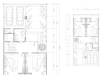 Floor plan designed building on the drawing.