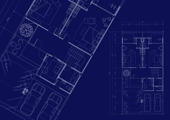Floor plan designed building on the drawing.