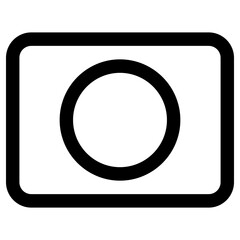 Camera pocket icon outline style. Simple photography symbol vector illustration.