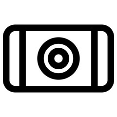 Camera pocket icon outline style. Simple photography symbol vector illustration.