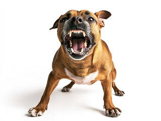 Obraz premium Angry hound barking loudly, Isolated on white background 