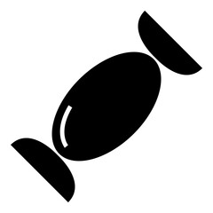 Candy icon in solid-filled glyph style. Simple sweet dessert symbol vector illustration — pixel-perfect icon.