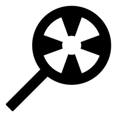 Lollipop candy icon in solid-filled glyph style. Simple sweet dessert symbol vector illustration — pixel-perfect icon.