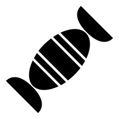 Candy icon in solid-filled glyph style. Simple sweet dessert symbol vector illustration — pixel-perfect icon.