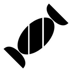 Candy icon in solid-filled glyph style. Simple sweet dessert symbol vector illustration — pixel-perfect icon.