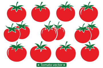 Tomato silhouette vector illustration, Tomato silhouette vector