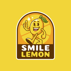 Fototapeta premium Thumbs Up Lemon Mascot Cartoon Character