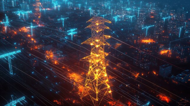 Analysts and energy experts using AI algorithms and data analytics to forecast energy demand patterns, helping utilities plan for peak usage periods