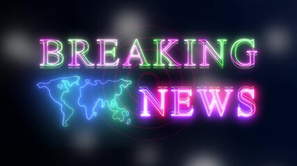 4K Broadcast Graphics Breaking News Broadcast TV Animation Graphic Title animation, international news background animation, Digital world news background animation, rotated earth technology news