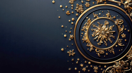 Obraz premium Gold ornament design on black background
