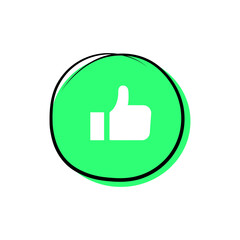 Fototapeta premium Hand drawn circle with thumbs icon. Social media notification icons in speech bubbles.